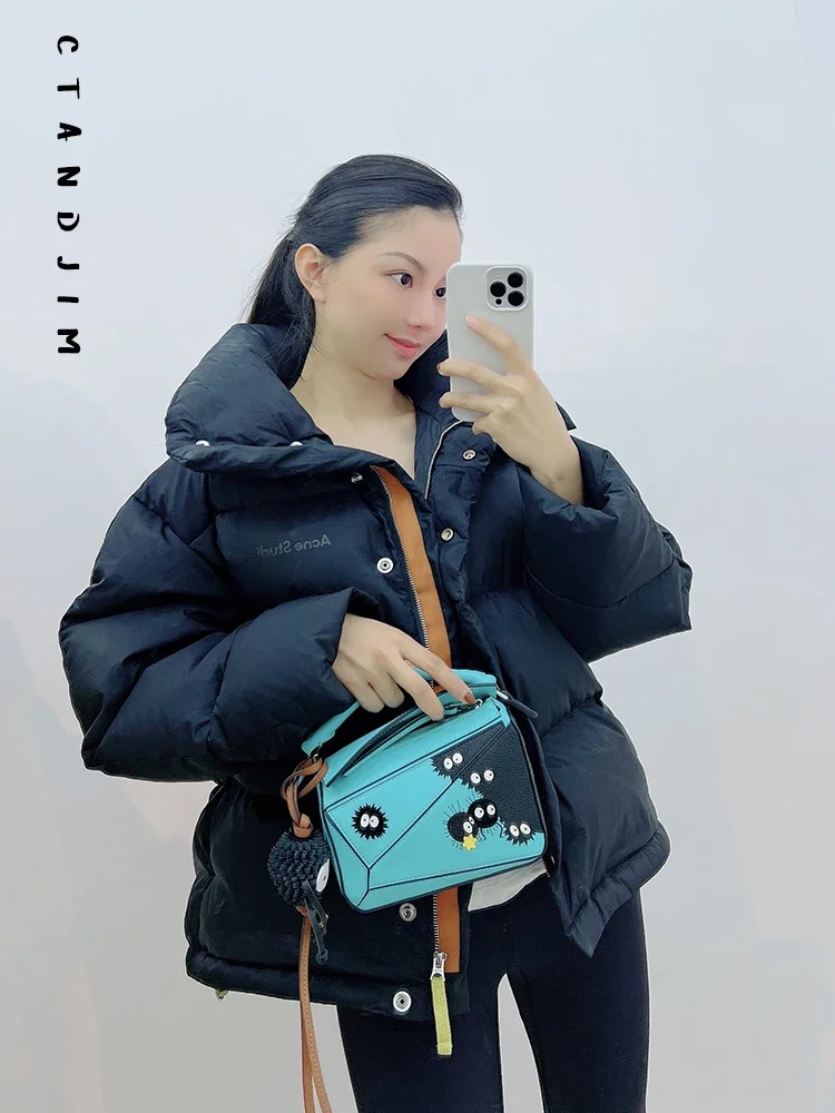 

Handmade Woven Coal Ball Pendant Premium Sheepskin & Cowhide Exquisite Cute Cartoon Bag Fashion Ornament for Daily ﻿