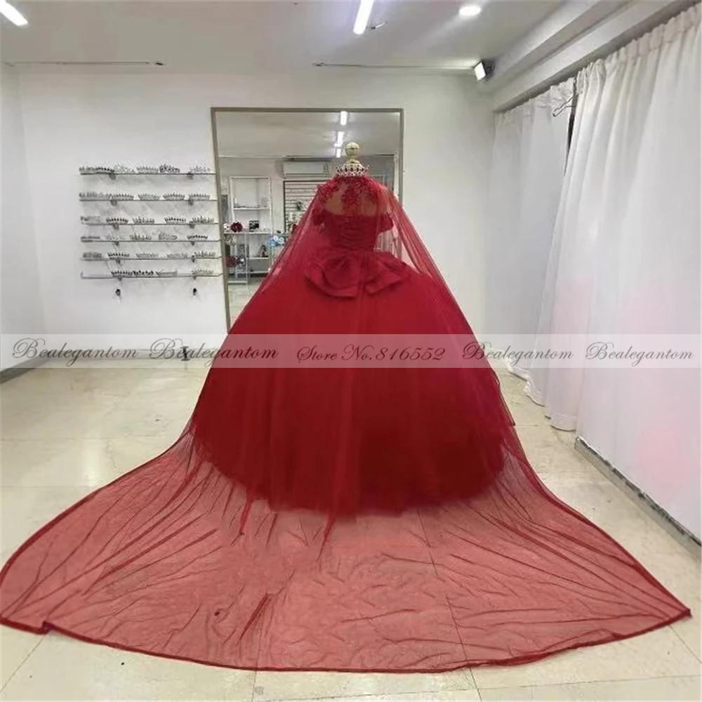 Bealegantom Elegant Off The Shoulder Ball Gown Quinceanera Dresses Flower Appliques Sweet 16 Formal Prom Party Gown