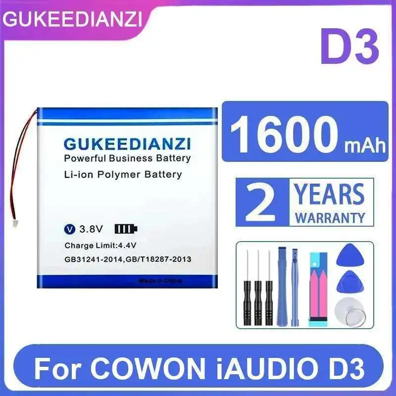

1600Mah Long-Lasting Portable Music Player Battery Premium Replacement For Cowon Iaudio D3
