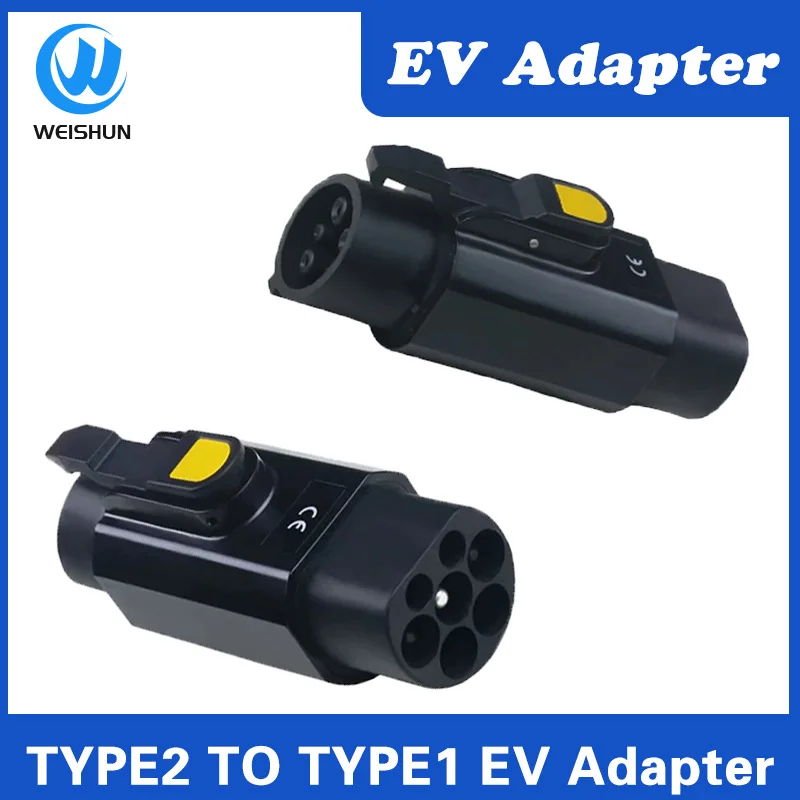 IEC62196 Type 2 to Type 1 EV Adapter Convertor J1772 to GBT EVSE 32A 7KW 22KW Adaptor EV Charger Connector with mechanical lock