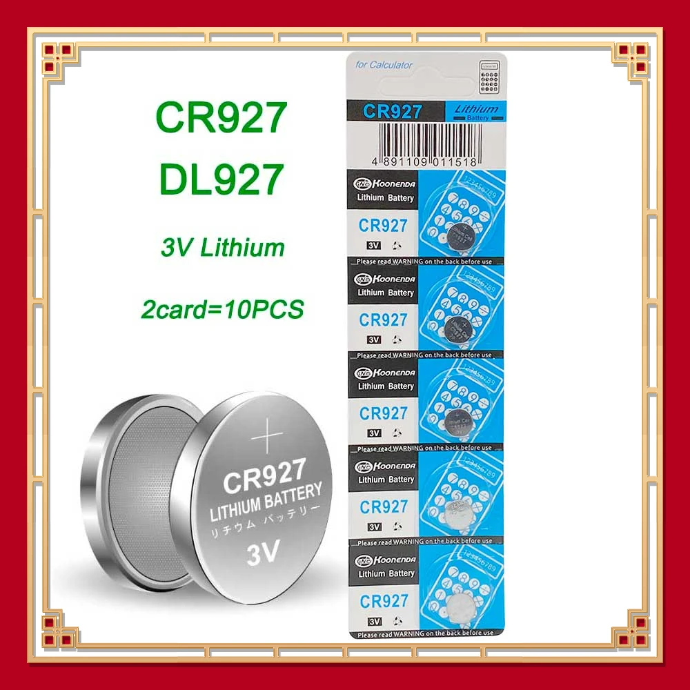 3V 30mAh CR927 927 DL927 BR927 BR927-1W CR927-1W ECR927 5011LC KCR927 LM927 Watch Button Coin Cells Lithium Li-ion Battery