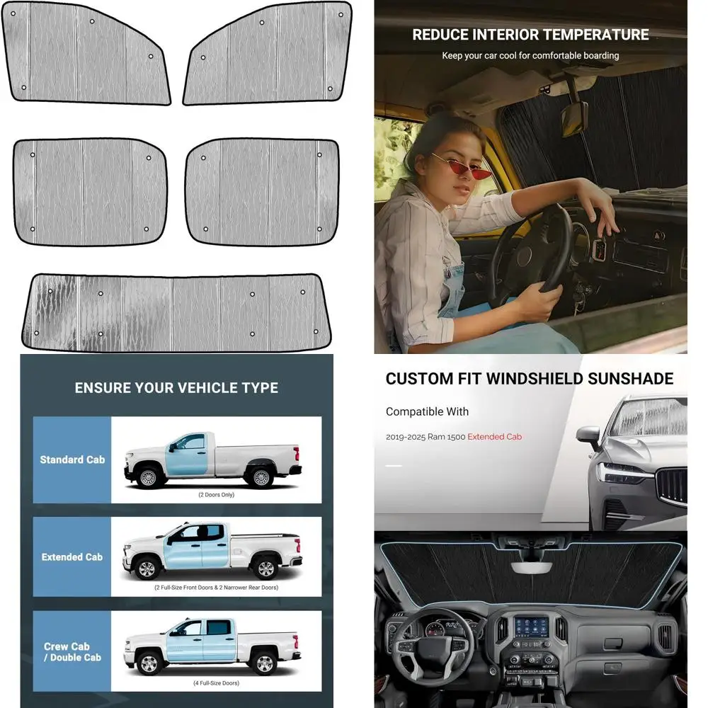 

Полный комплект солнцезащитных козырьков AstraGuard для расширенной кабины Ram 1500 2019-2025 гг., без лобового стекла