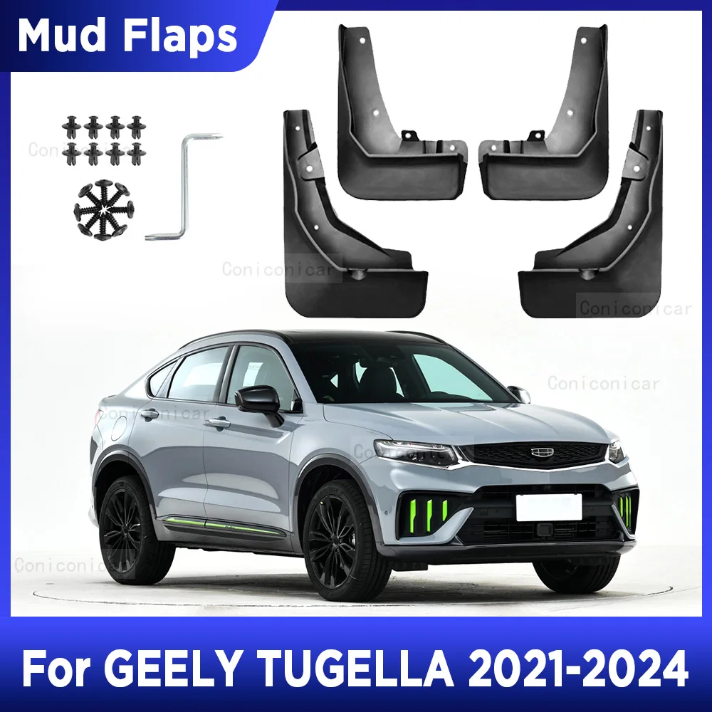 

For GEELY TUGELLA 2022 2023 2024 4pcs Mud Flaps Splash Guard Mudguards MudFlaps Front Rear Fender Auto Styline Car Accessories