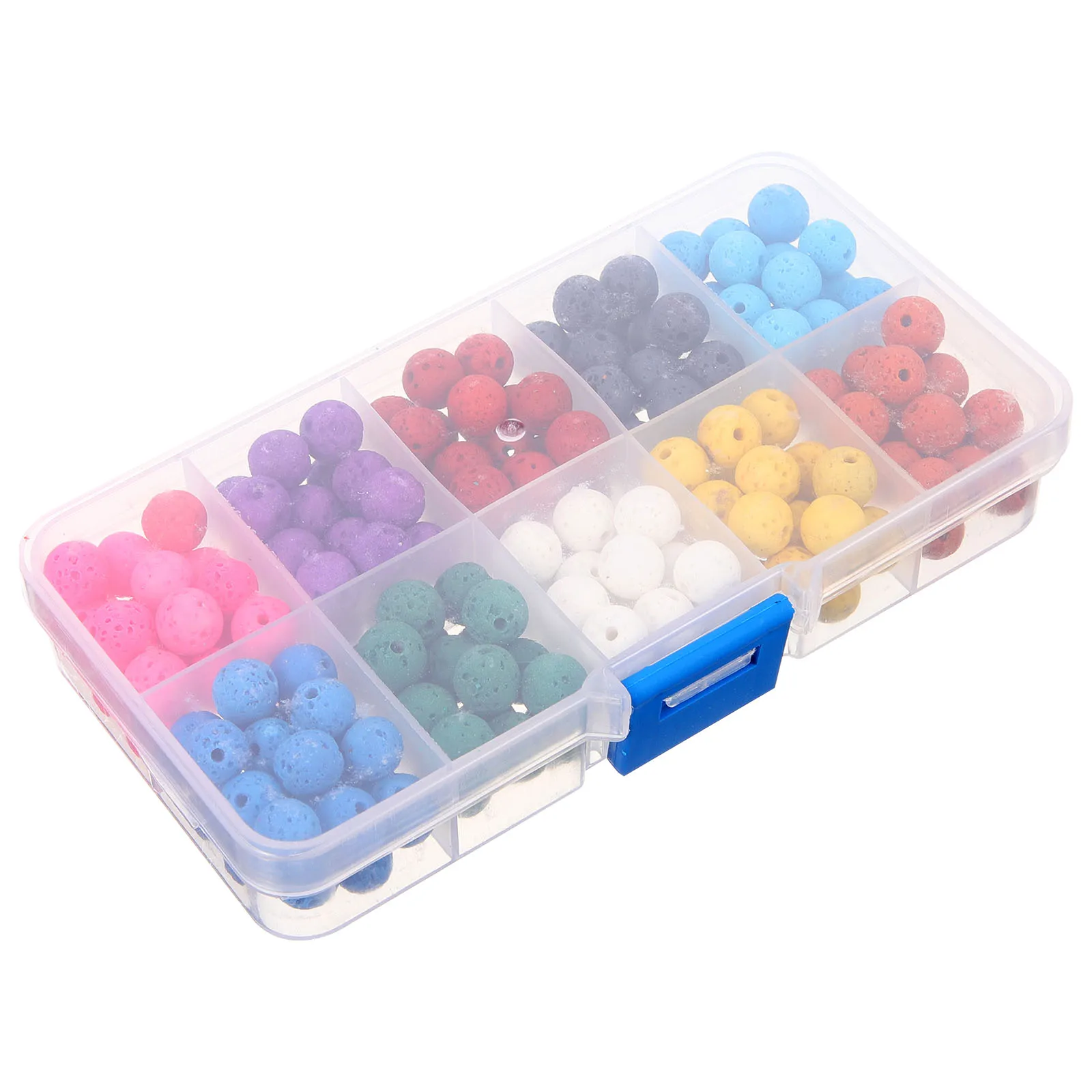 

180pcs Lava Beads Volcanic Stone Combination for Jewelry Making Crafts Natural Round Spacer Beads DIY Ceramic Bead Set