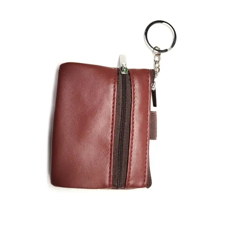 محفظة صغيرة حديثة للرجال والنساء، حقيبة جلدية سوداء جديدة، حامل مفاتيح للبطاقات الناعمة، حقيبة بسحاب، محفظة عصرية لحاملي العملات المعدنية