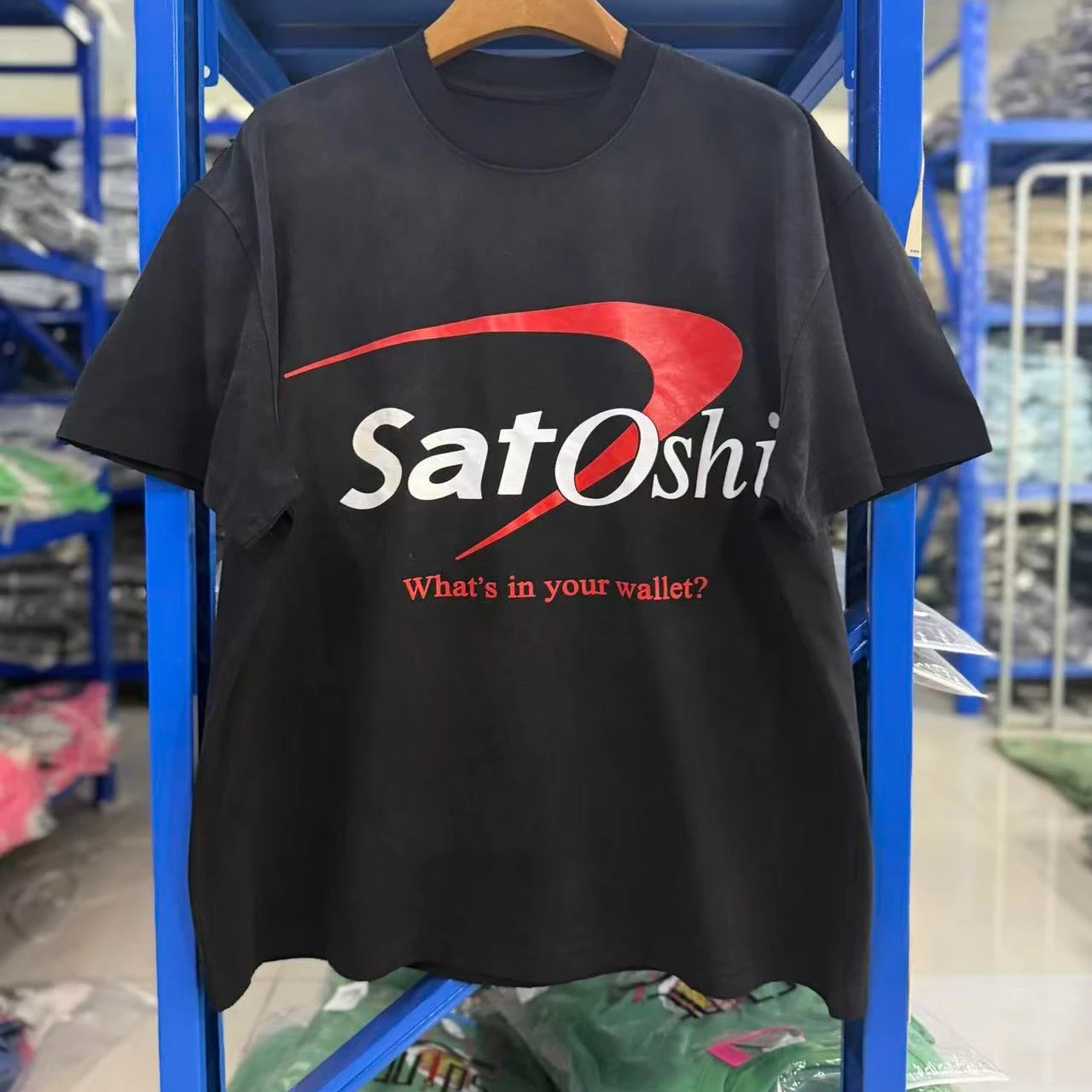 Satoshi Nakamoto T-shirt Men's and Women's Letter Burst Pattern Print Washed Retro Short Sleeve T Shirt Vintage Y2K Streetwear