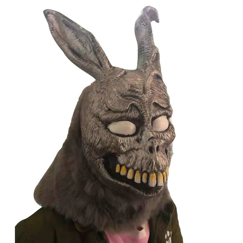 Latex rabbit mask Frank evil Silver rabbit animal head costume for a bar party costume spoof