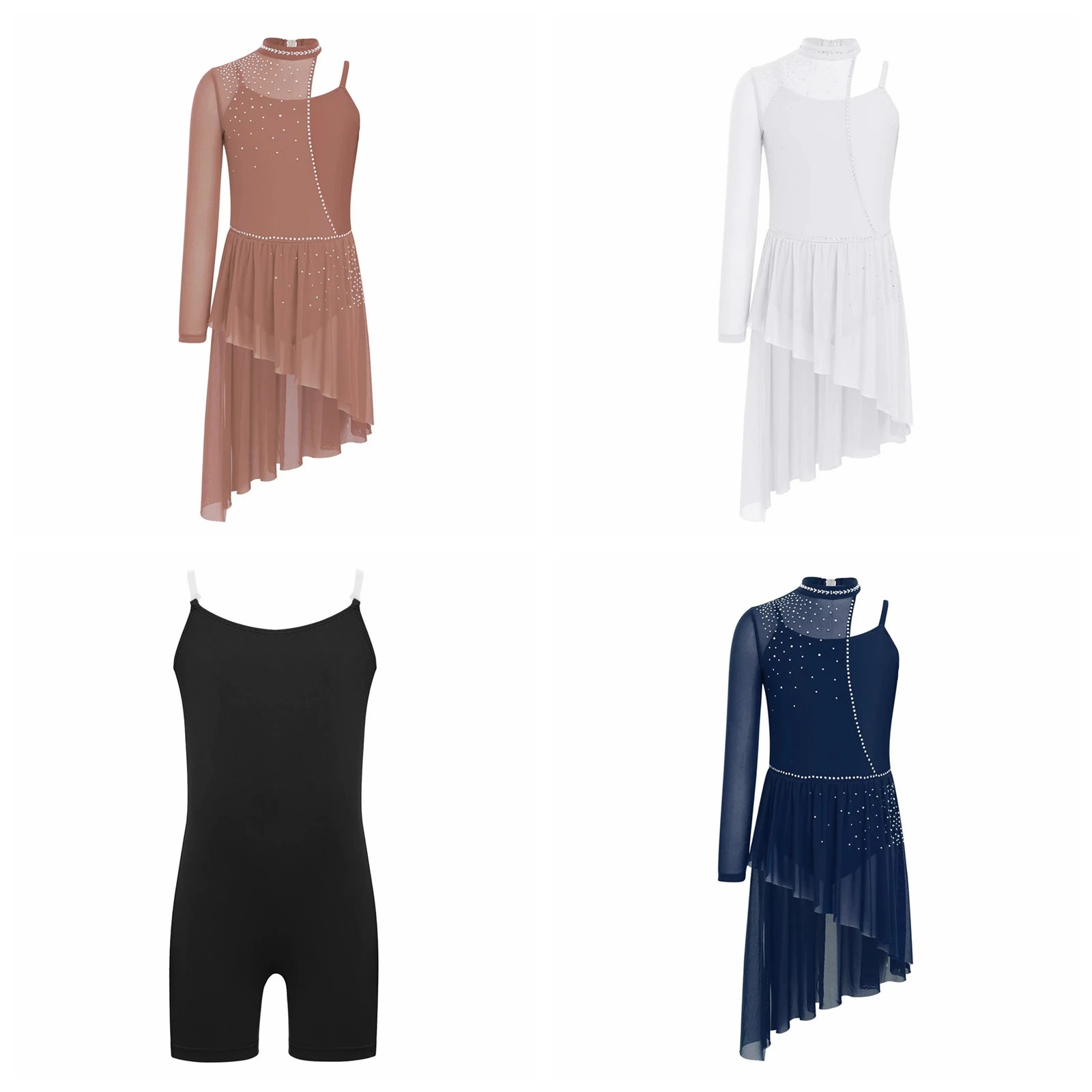 

Girls Ballet Dance Basic Undergarment Nude Leotard Sleeveless Leotard Practice Performance Gymnastics Figure Skating Bodysuits