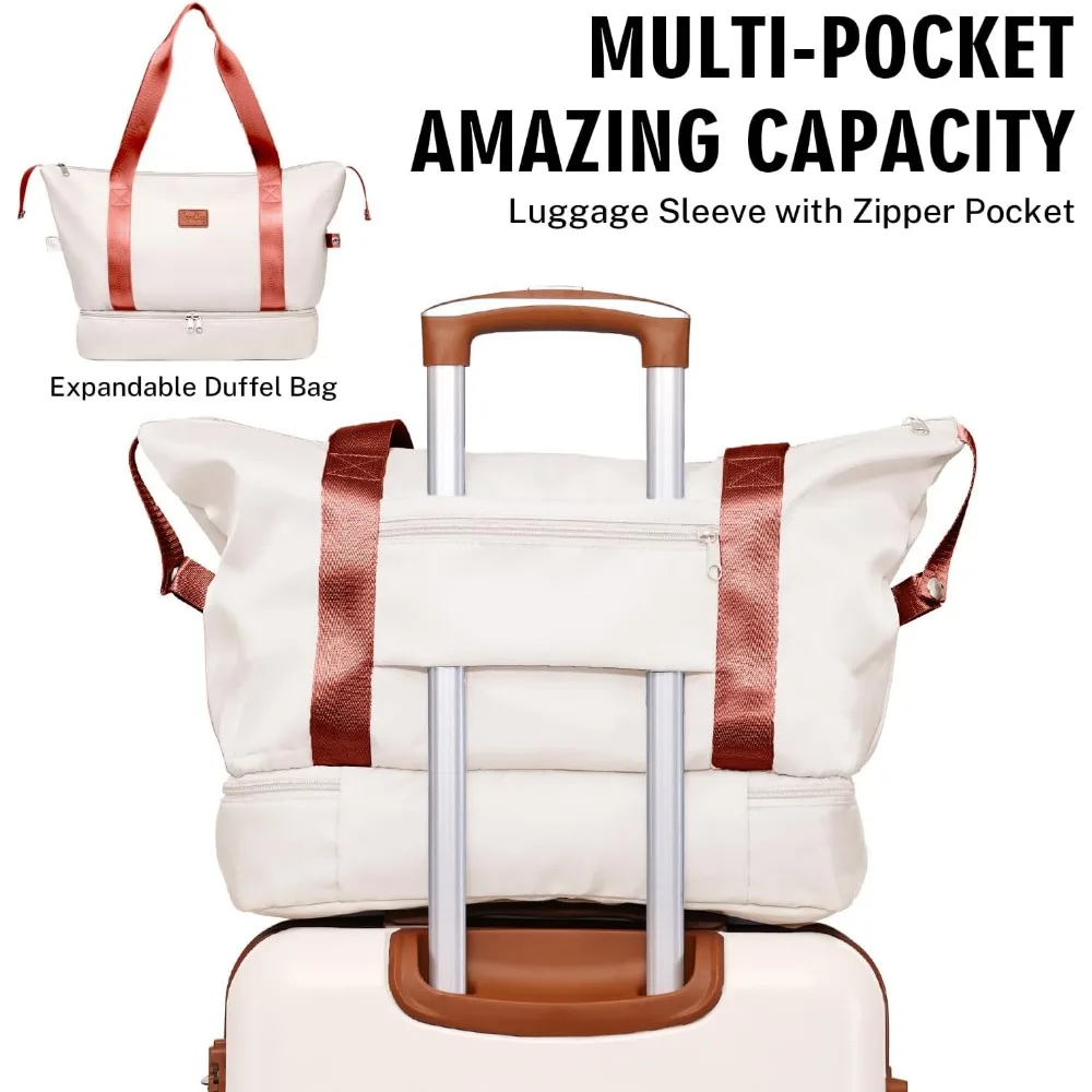 Von Fluggesellschaften zugelassenes 3-teiliges Hartschalen-Koffer-Set mit Spinnerrädern und Kulturtasche – Gepäck aus PC+ABS-Material