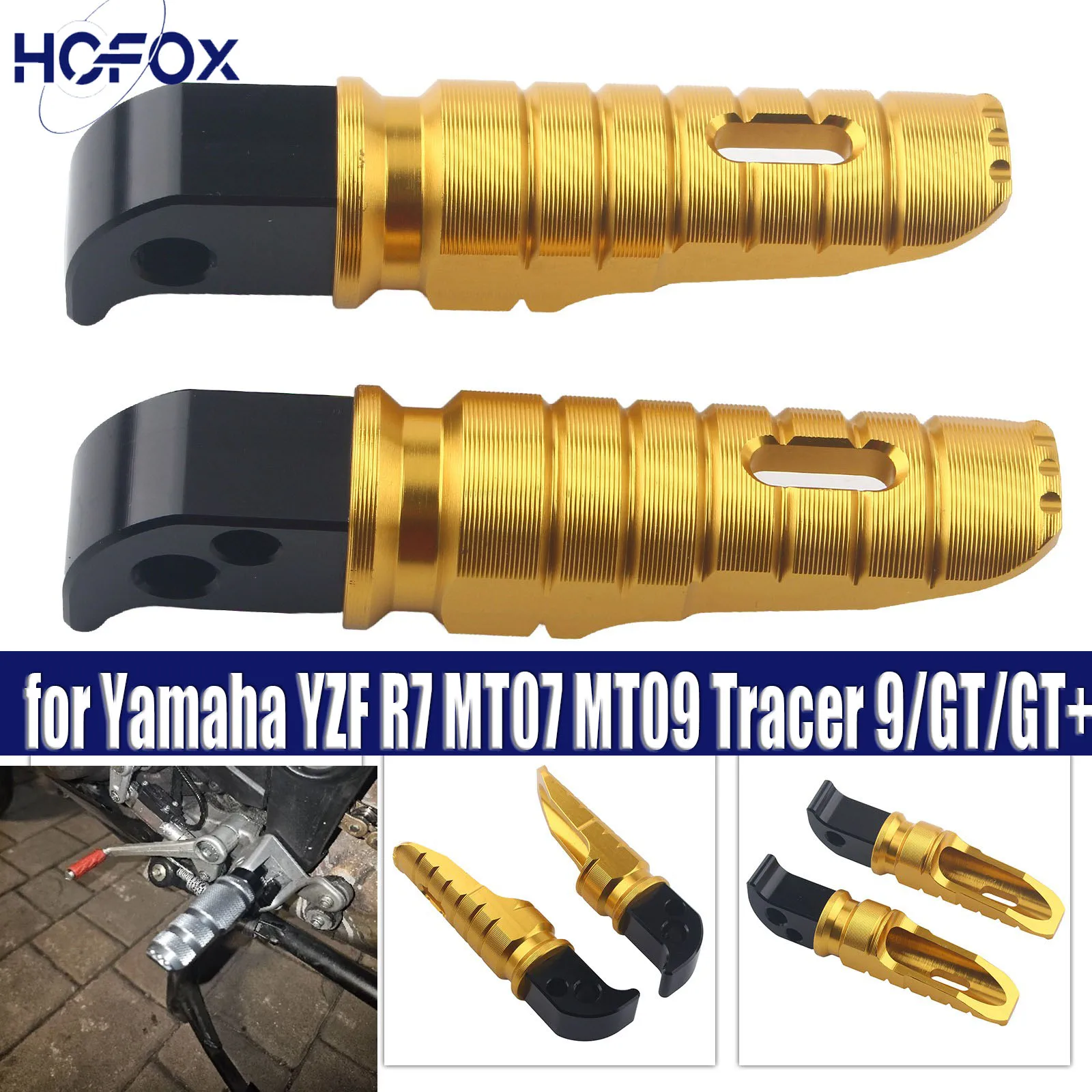 

Задние подножки подставка для ног подножки педаль для Yamaha YZF R7 MT07 MT09 Tracer 9/GT/GT + 2021-24