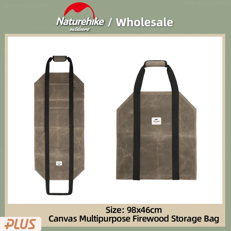 Naturehike Outdoor Camping Canvas Multipurpose Firewood Storage Bag 16A Oil Waxed Canvas Wear Resistant Moisture Proof Tote Bag