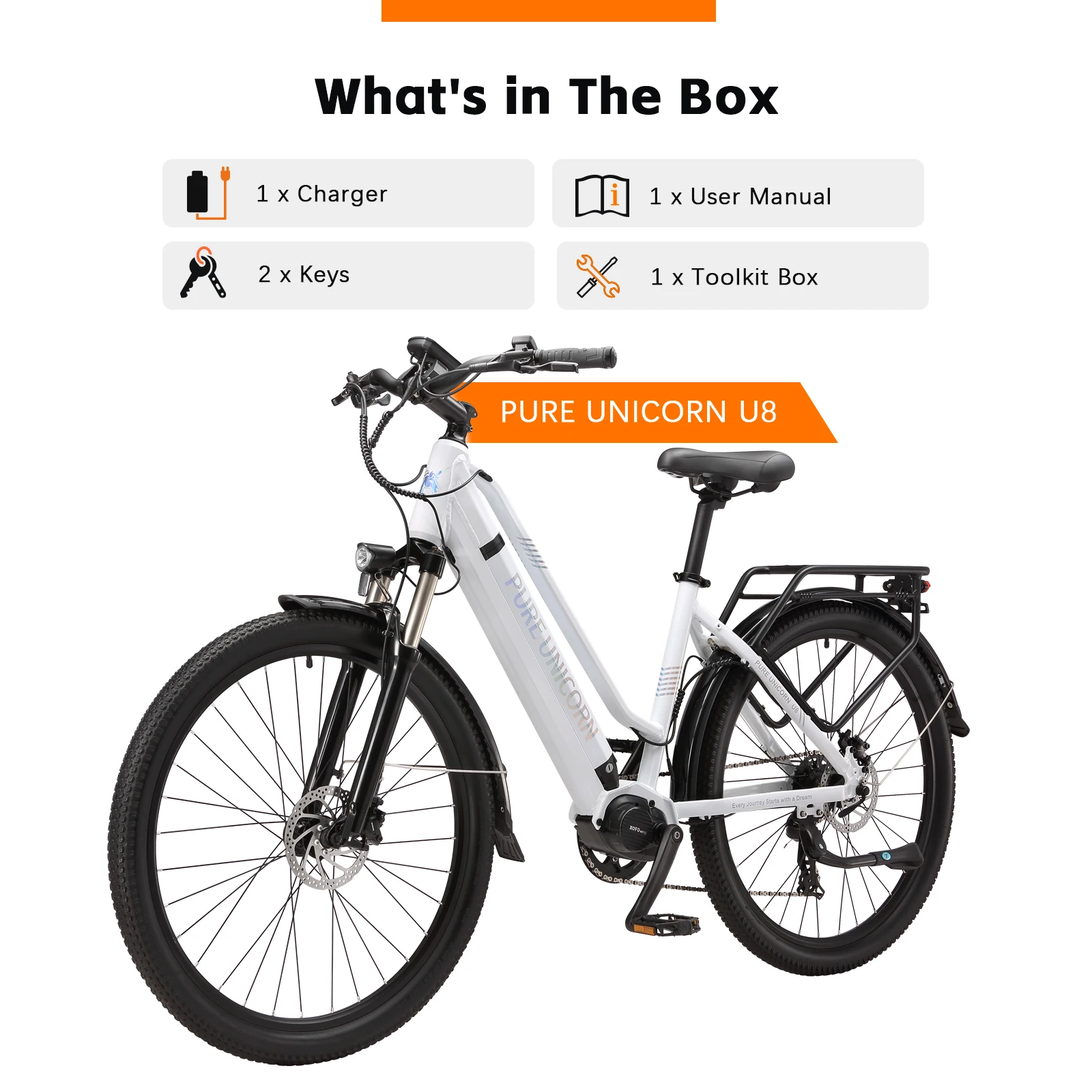 PURE UNICORN U8 Elektrofahrrad für Damen 48V 500W Mittelmotor E-Bike LCD Farbdisplay E-Bike 14Ah Hydraulische Bremsen E-Bike – Detail 13