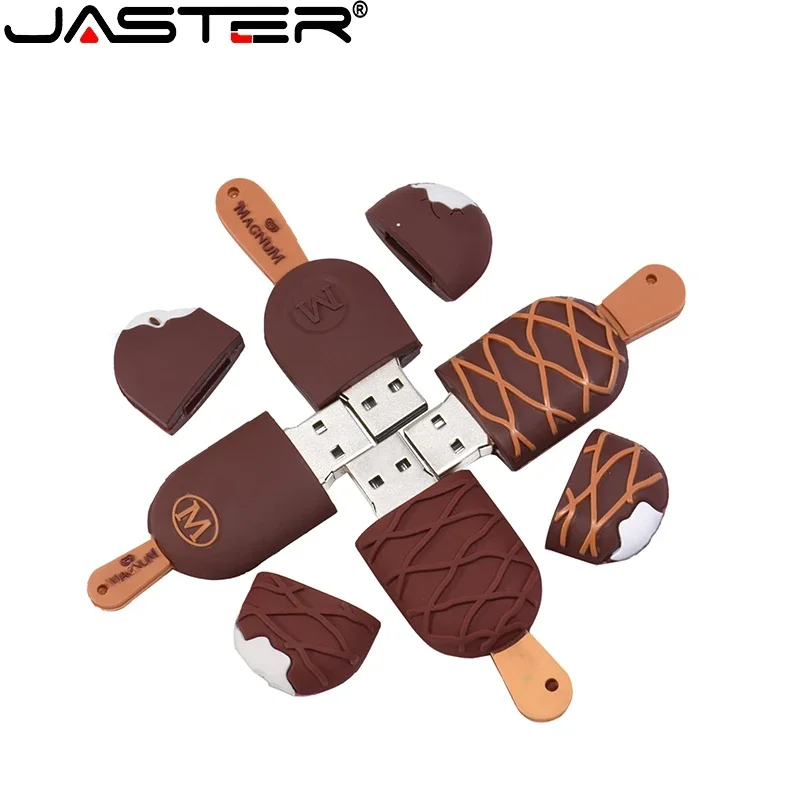 JASTER-unidad Flash de USB en forma de helado para niños, Pendrive de Chocolate de 64GB, 32GB, regalo creativo, 16GB, galleta, 8G