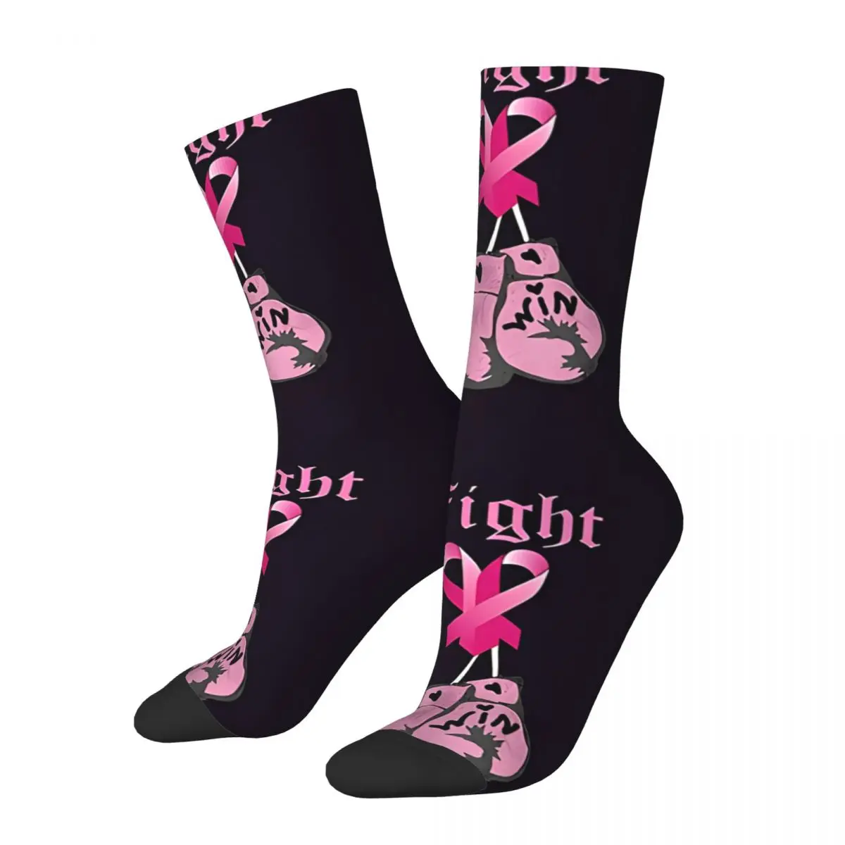 Vintage Breast Cancer Awareness Gifts Inspirational Quotes, Fight Pink Ribbon And Boxing Gloves Breast Cancer Awareness  Socks