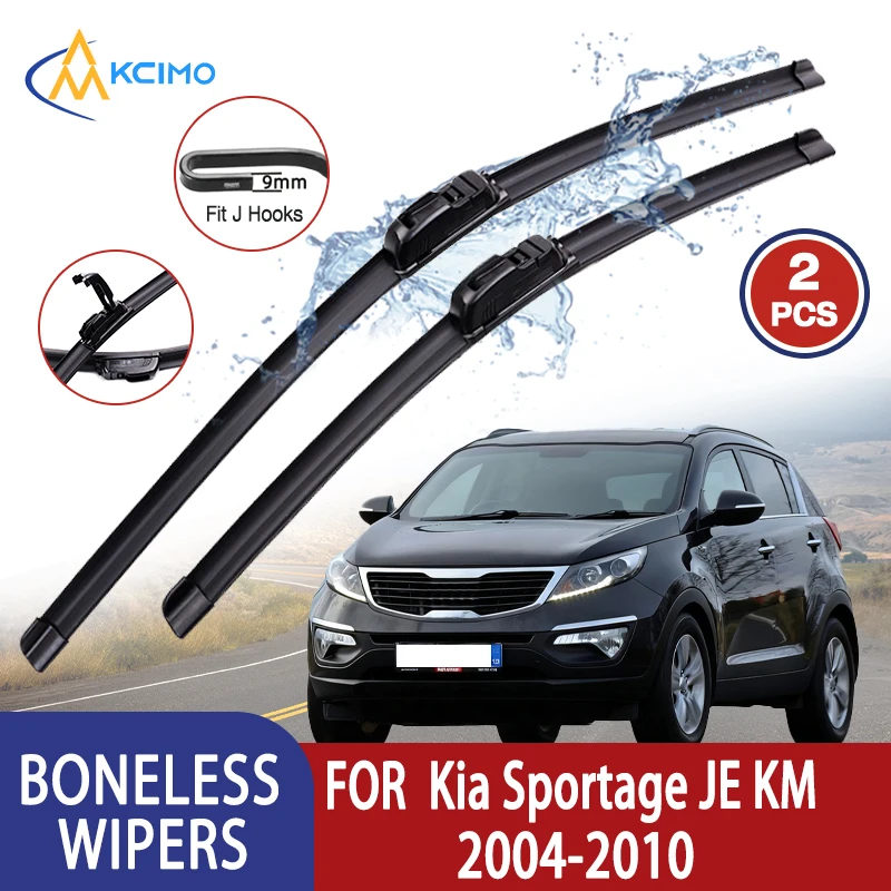 

Kcimo For Kia Sportage JE KM 2004-2010 Car Wiper U-type Soft Rubber Boneless Wiper HD Quiet Durable Automotive Wiper 24"+16"