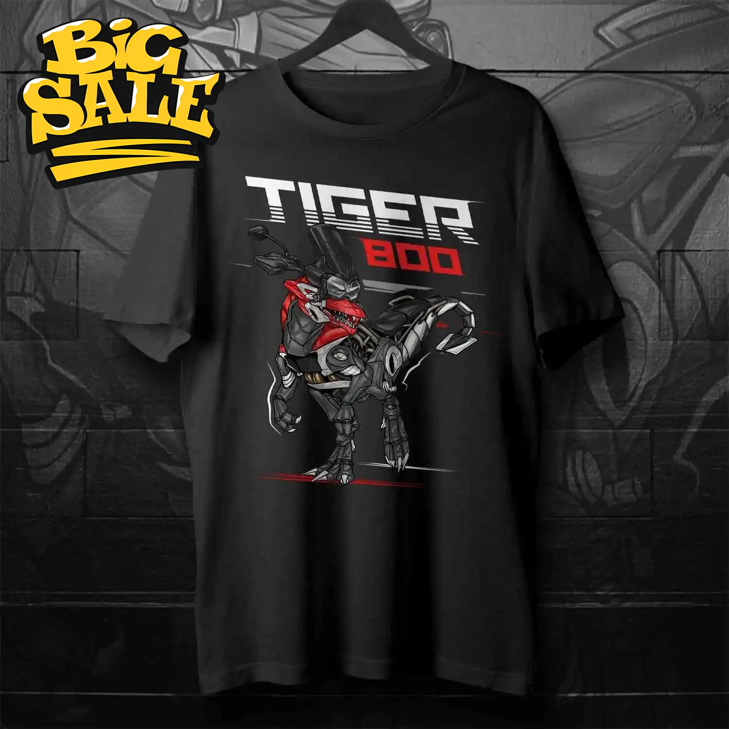 

Classic British Motorcycle Tiger 800 Dinosaur Inspired Riders T-Shirt 100% Cotton O-Neck Short Sleeve Summer Casual Mens T-shirt