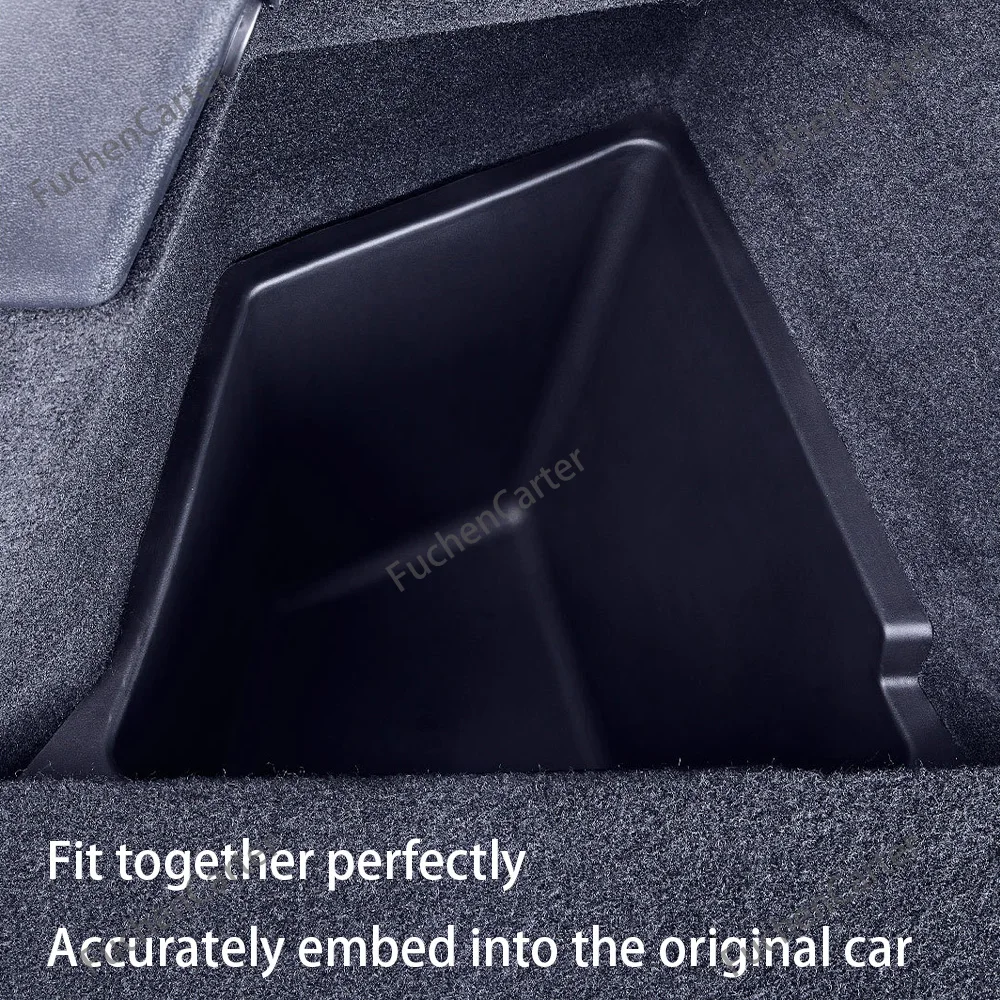 Rear Trunk Side Storage Bins Compatible 2026 for Tesla Model Y Juniper, Odorless TPE Waterproof Organizer with Lid - view 3
