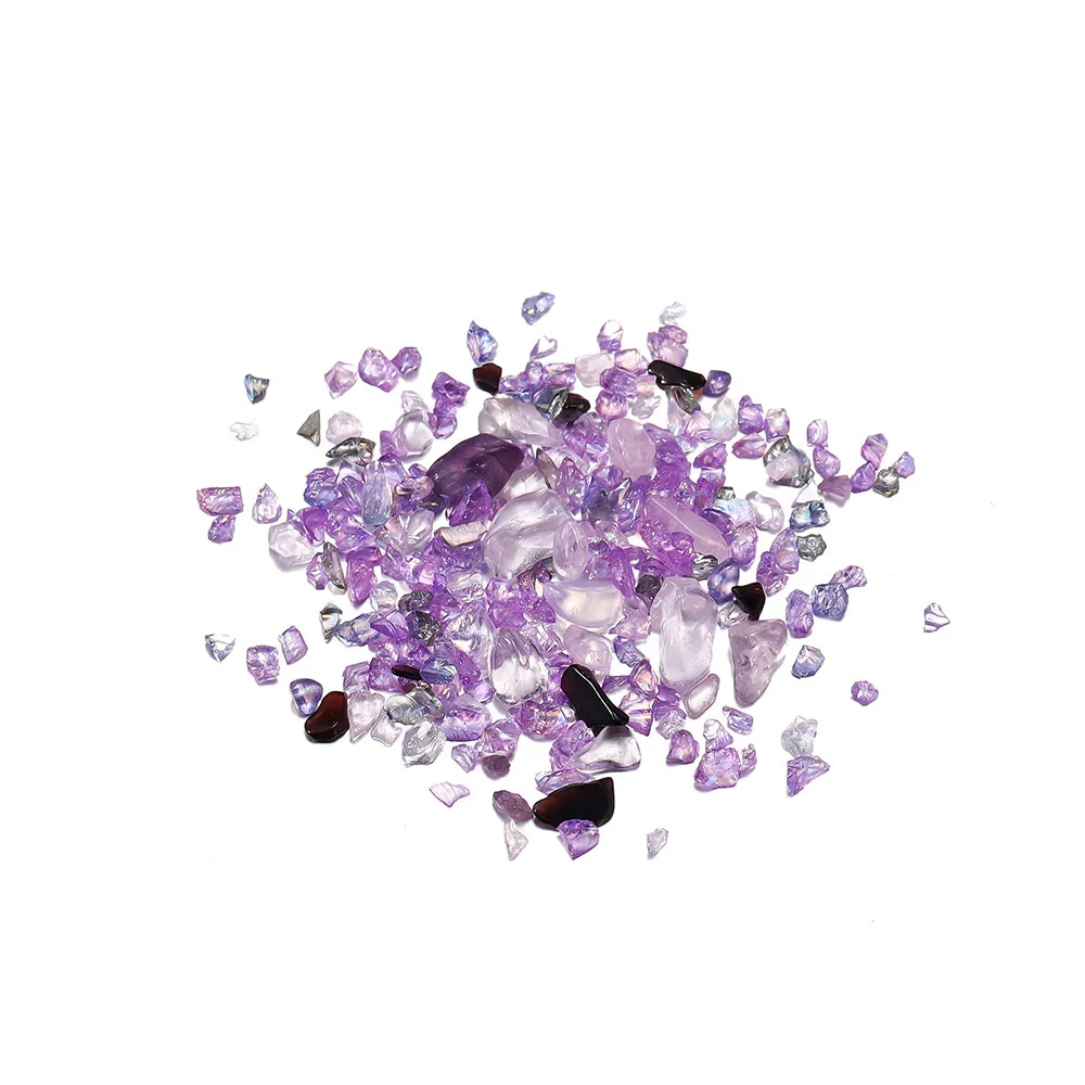 Magic Color Mixed Stone Irregular Heterosexual Clear Crystal Glass Sand Quicksand Pen Knife Diy Nail Filler Decoration