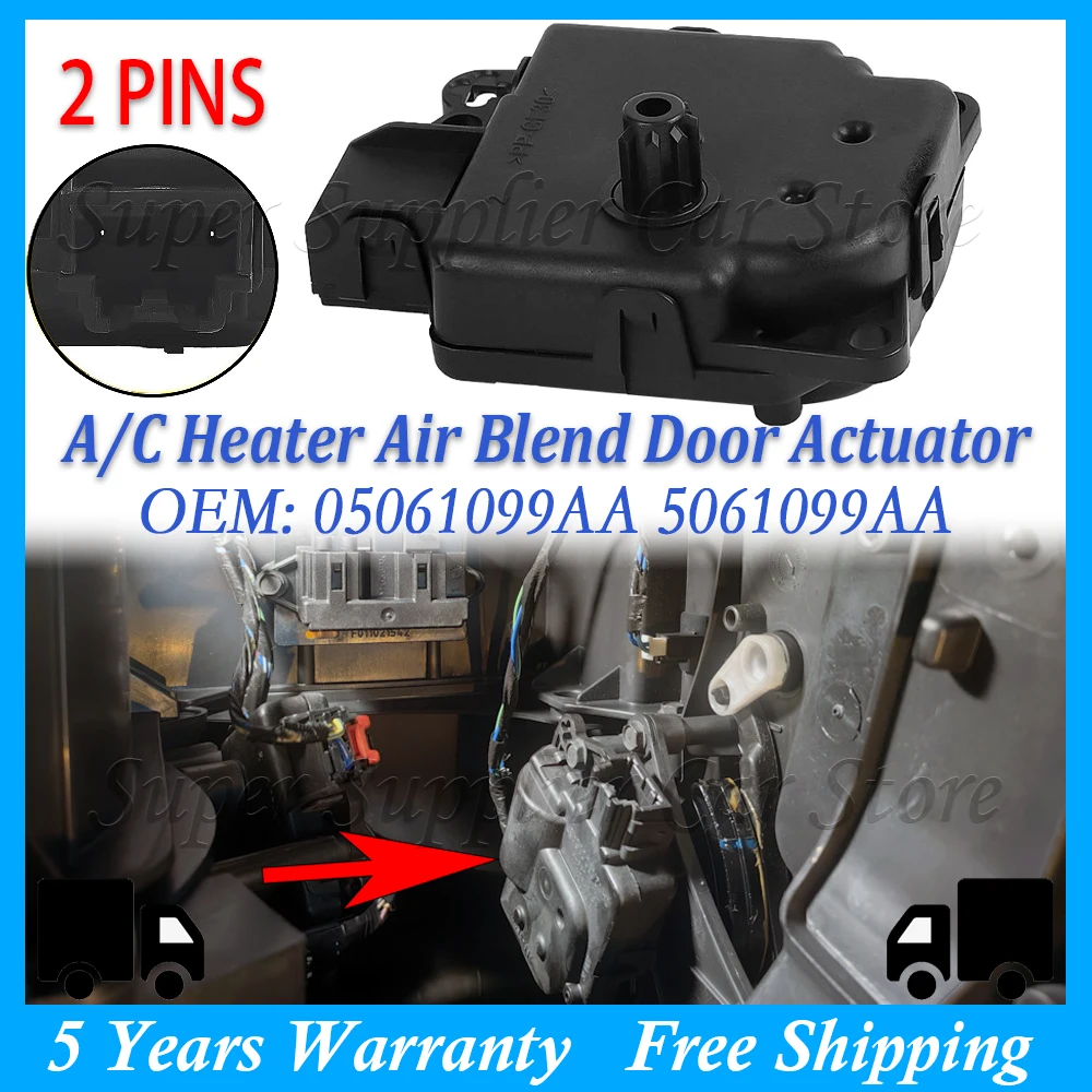 A/C Heater Blend Door Actuator For Dodge Magnum Charger Caravan Challenger Dakota Chrysler 300 Town Country 05061099AA 5061099AA