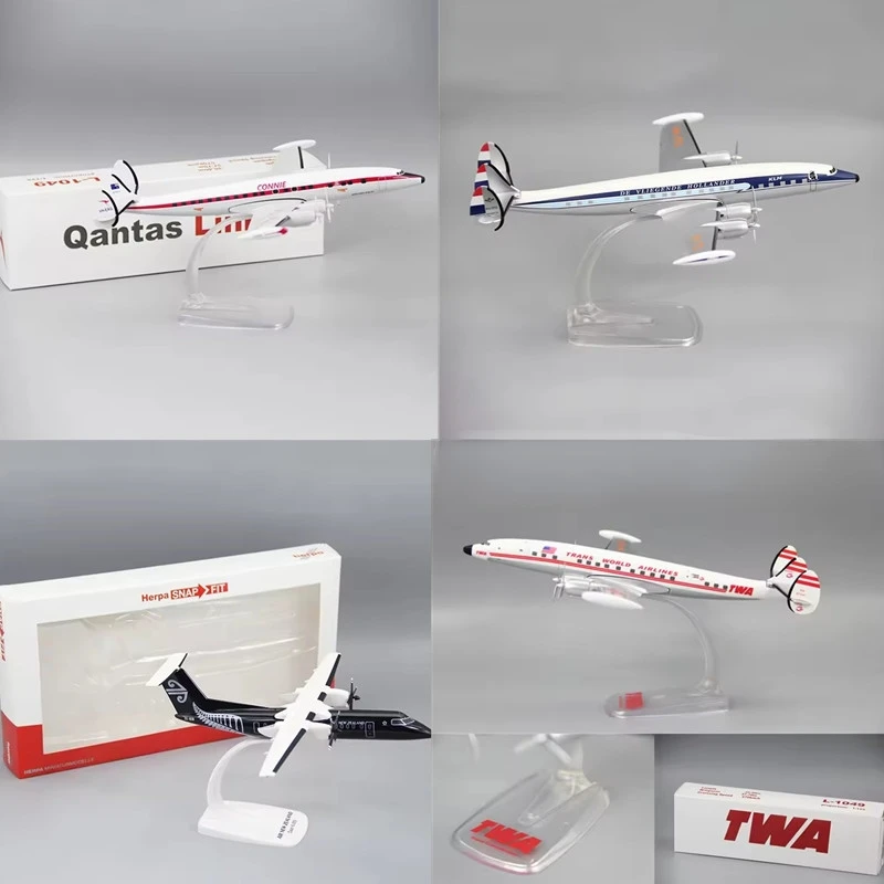 

QANTAS CONNIE Lockheed L-1049 /Dash8-Q300 Air NEW Zealand Airlines TWA L-1049 Airplane Royal Dutch KLM Fokker FK-100 Display Fan