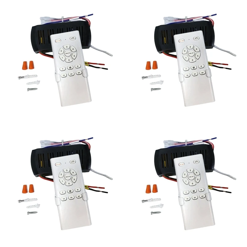 DT21 4X Frequency Conversion Ceiling Fan Remote Control Kit Light High Voltage 6-Speed Remote Receiver Controller for Home