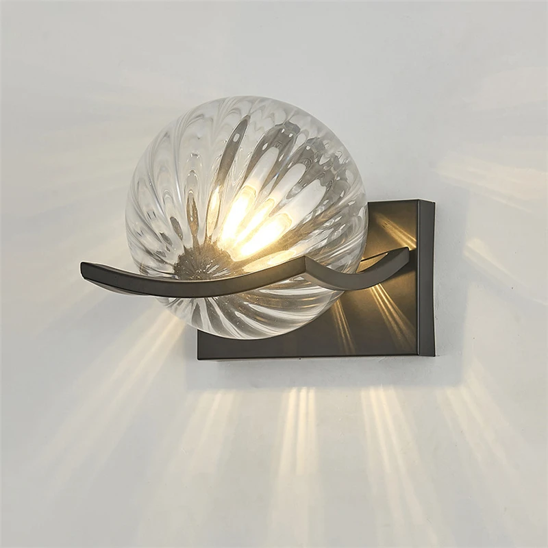 Post Modern Moon Wall Lamp Glass Ball Wall light White Black Bedroom Decor for Home Interior Sconce Led Night Lights Fixtures