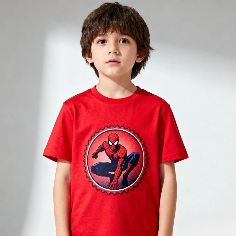 

Brand Disney Trend Summer Pure Cotton Thickened Short-sleeved Printed T-shirt Boys and Girls Loose Casual Six-color Trend Kids