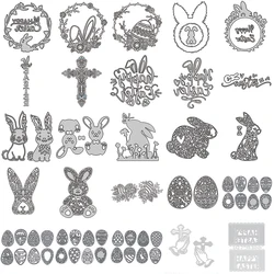2025 Happy Easter Metal Cutting Dies Bunny Easter Eggs  Cross Different Design Dies for DIY Scrapbooking Paper  Cards Crafting