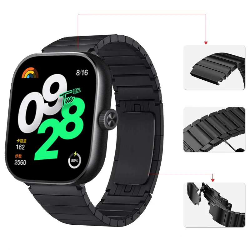 Stainless Steel Strap For Redmi Watch 5 4 Metal Replacement Wristband Bracelet For Xiaomi mi Band 9 Pro/Mi 8Pro Watchband Correa