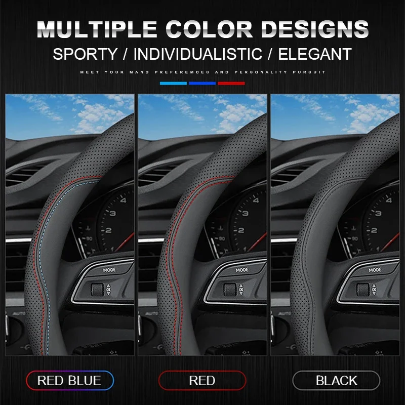 Leather Car Steering Wheel Cover For Subaru Forester Sh Sj Levorg XV Tribeca BRZ WRX STI Outback Ascent Crosstrek Impreza Legacy
