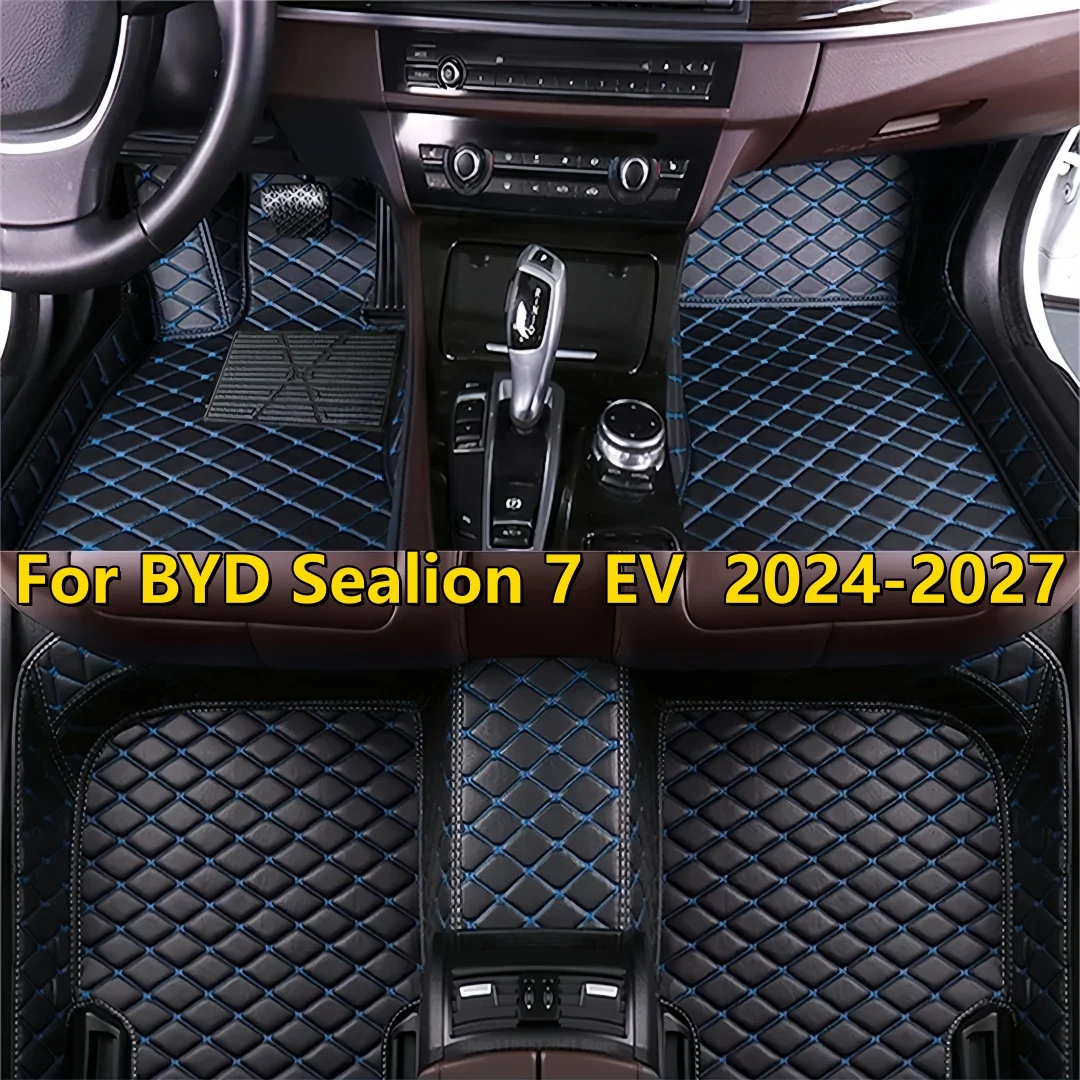 Car Floor Mats For BYD Sealion 7 EV 2024 2025 2026 2027 Leather Carpets Auto Styling Foot Pads Car Accessories Rugs