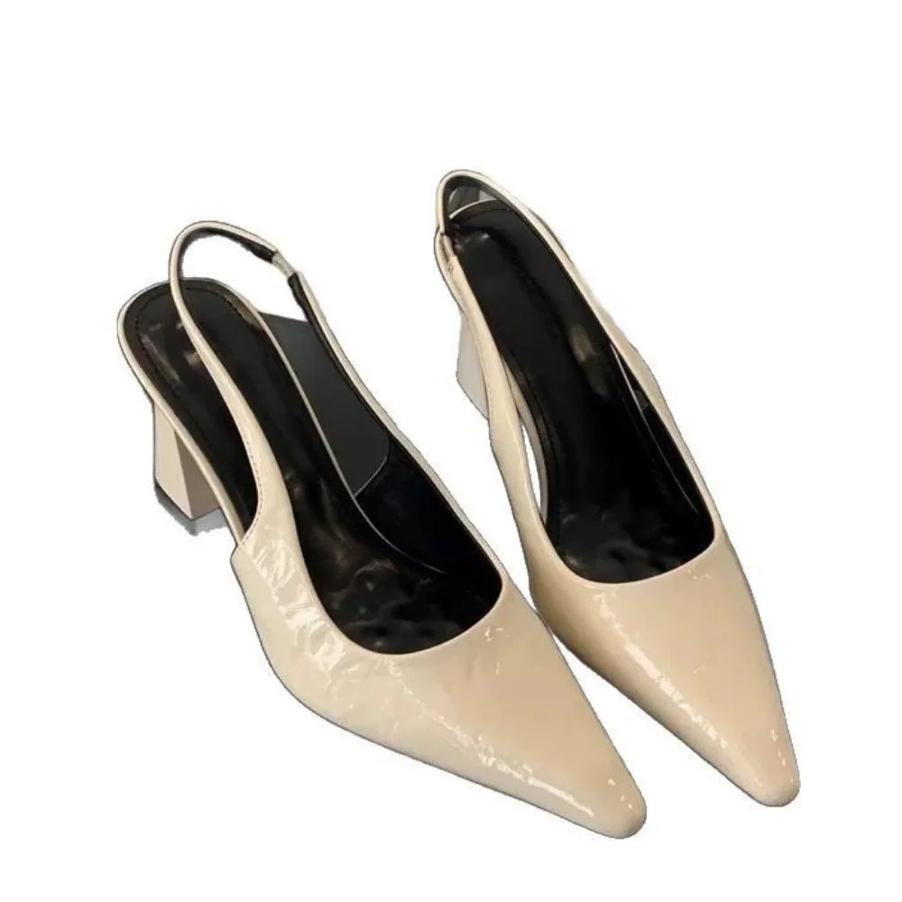 Pointed High Heels, Women's Thick Heels, 2025 Spring/summer New Retro Style Fashionable Sandals