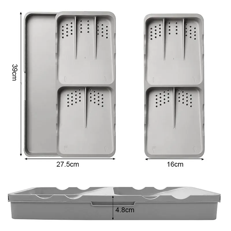 Silverware Drawer Organizer Expandable Utensil Organizer Kitchen Drawers Adjustable Cutlery Flatware Tray Spoons Forks Dividers