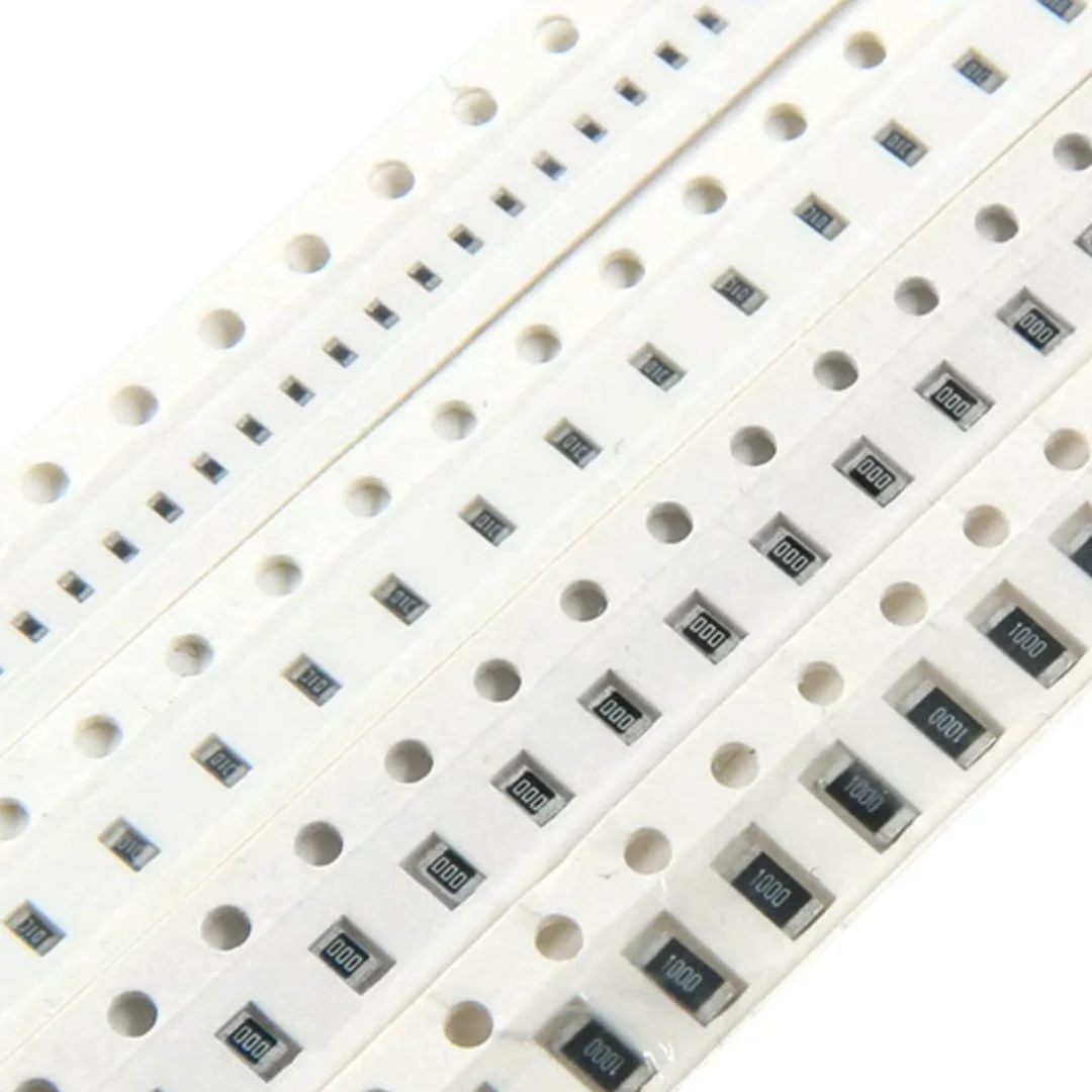 

Резисторы SMD с допуском 1%, 100 шт., 0402 0603 0805 1206 1210, 3Ω-10MΩ, 3.3/3.9/4.3/4.7/5.1/5.6/6.2/6.8/7.5/8.2/9.1Ω/KΩ/MΩ, 42 модели