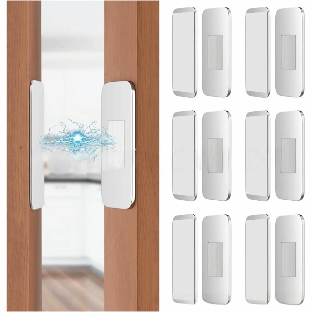 Ultra Thin Magnetic Cabinet Door Catch Stainless Steel Easy to Install Magnetic Closures Self-Adhesive No Drill
