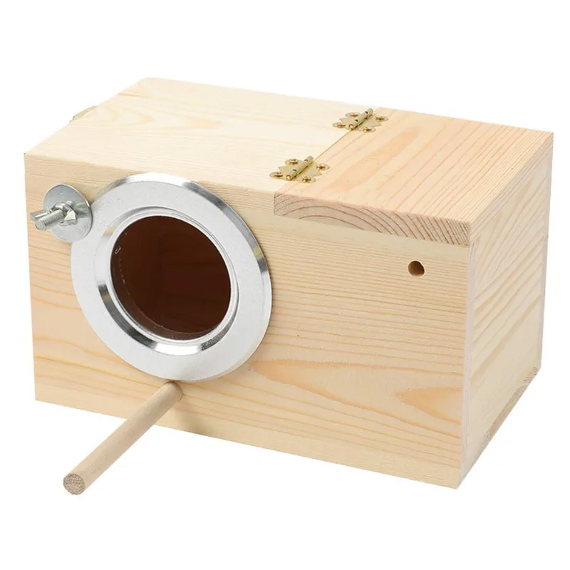Wooden parakeet nest box Birdhouse parrot breeding and mating box