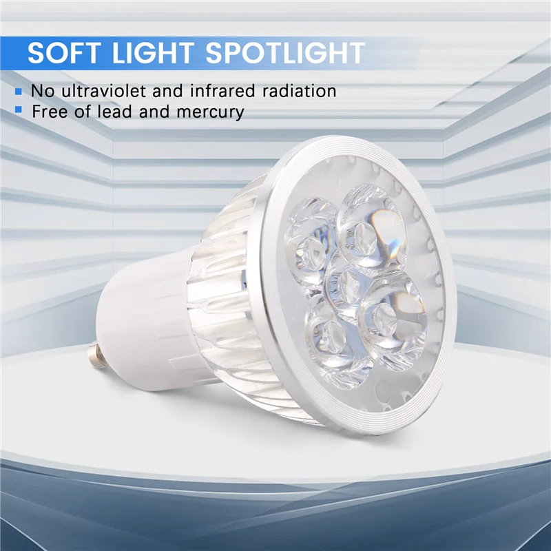 ABZV-4 LED GU10 หลอดไฟ 4W สีขาวนวล 85-265V
