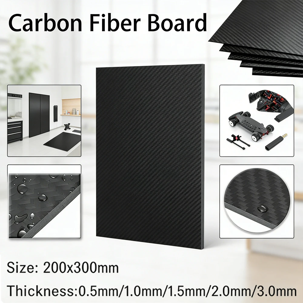 

1pcs 200x300mm 3K Carbon Fiber Panel, Corrosion-Resistant & Flexible Composite for Civil Engineering Decor & Custom Fabrication