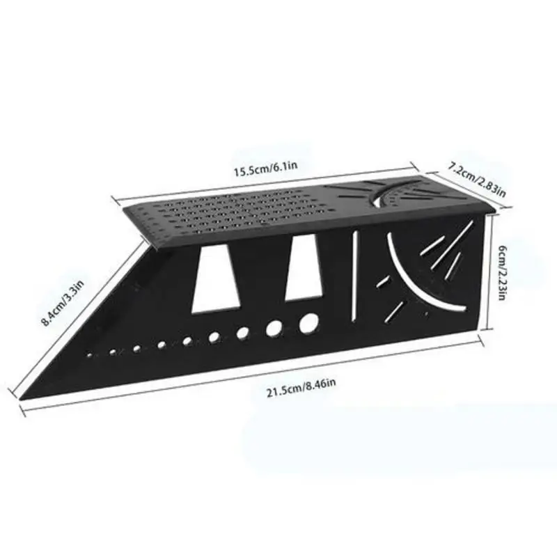 Smooth Carpentry Ruler 3D Mitre Angle Measuring Gauge Square Size 45 Degree And 90 Degree Marking Accurate Measure Multitool