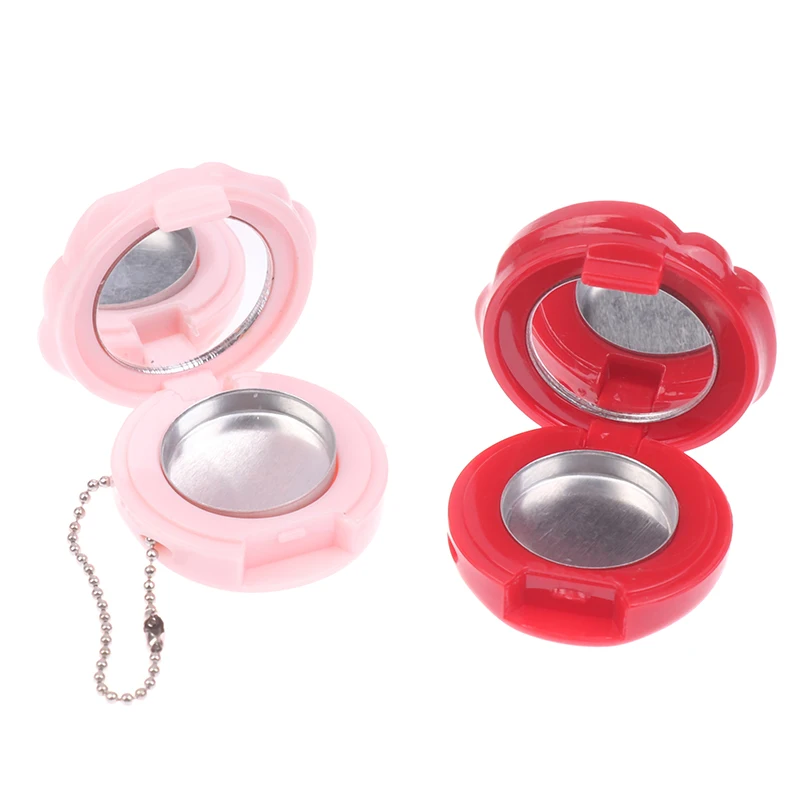 Empty Eyeshadow Case With Keychain Rose Flower Shape Lipstick Box Cosmetic Packing Container Refillable Makeup Lip Mask Case