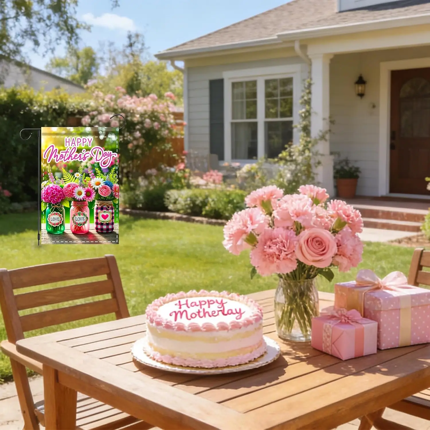 Mother’s Day Garden Flag – Garden Flags For Outside With Vibrant Mother’s Day Floral & “LOVE” Details, Suited for Backya MMZ