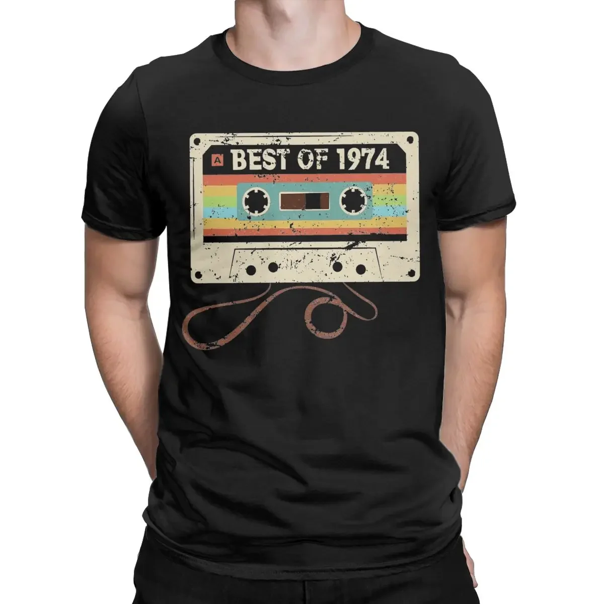 General Men Best of 1974 50 Year Old 50th Birthday Gift T Shirts  Clothes Funny Short Sleeve Classic Tee Shirt Gift Idea Tops