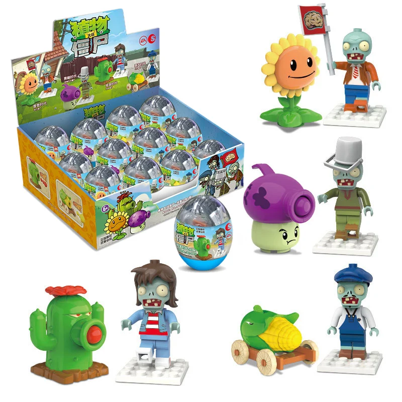 Plants vs. Zombies Toy Capsules Mix 3rd Generation (4 Styles) Anime Figure Peashooter Sunflower Buckethead Zombie Child Toy Gift