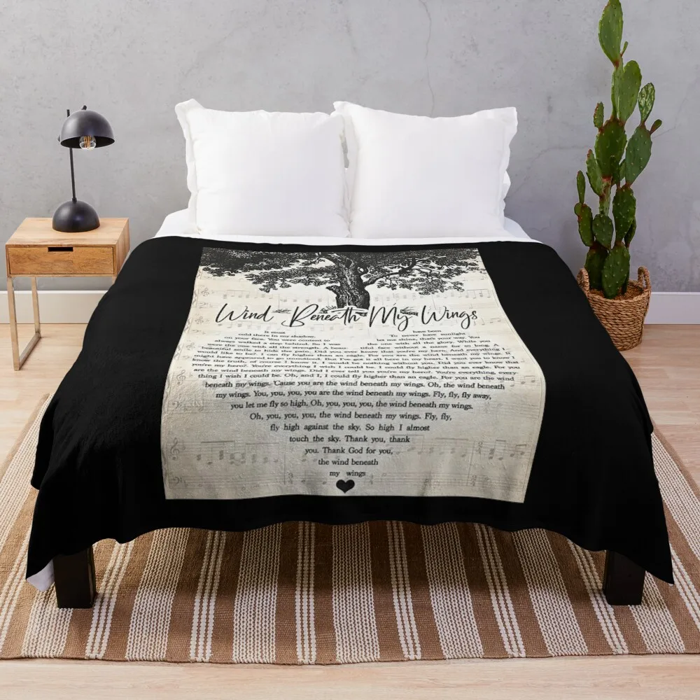 Bette Midler-바람 아래 내 날개 가사 벽 예술 선물 던지기 담요, 소파 폴라 담요, 무거운 낮잠