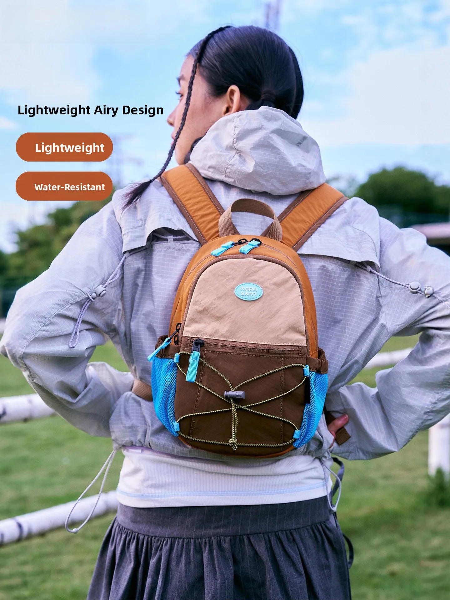 Lightweight Casual Travel Backpack for Women Waterproof  Bookbag Outdoor Leisure Double Shoulder Bag Small Size Cute