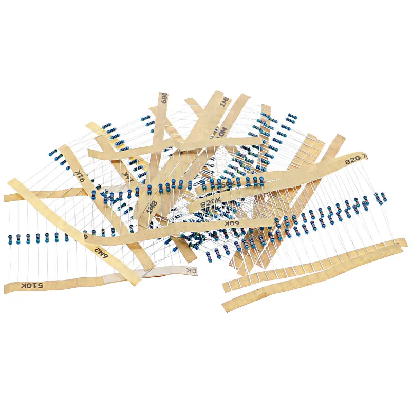 2600pcs 130 Values 1/4W 0.25W 1% Metal Film Resistors Assorted Pack Kit Set Lot Resistors Assortment Kits Fixed resistor