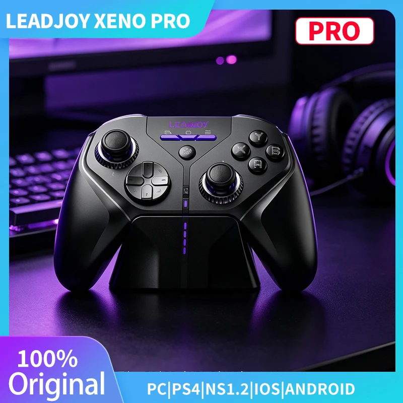 Leadjoy XENO Pro Elite Wireless Gamepad Full Micro Switch Buttons 4 Motor Vibration Controller for PC Switch2 Steam Gaming Setup