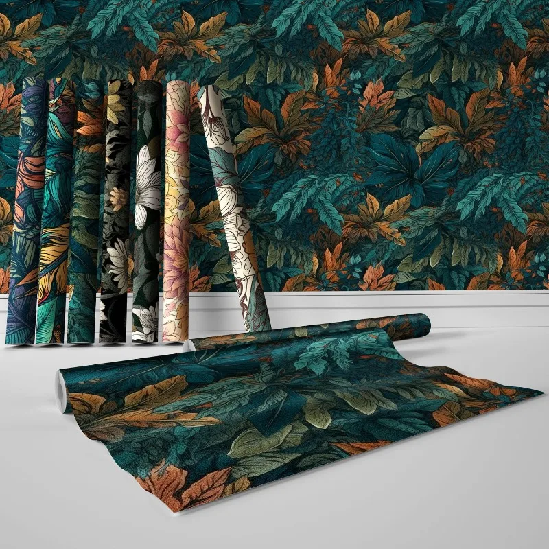 45×300cm Self-adhesive Floral Frosted Wallpaper Waterproof Moisture-proof Wear-resistant For Household Wall Interior Decor