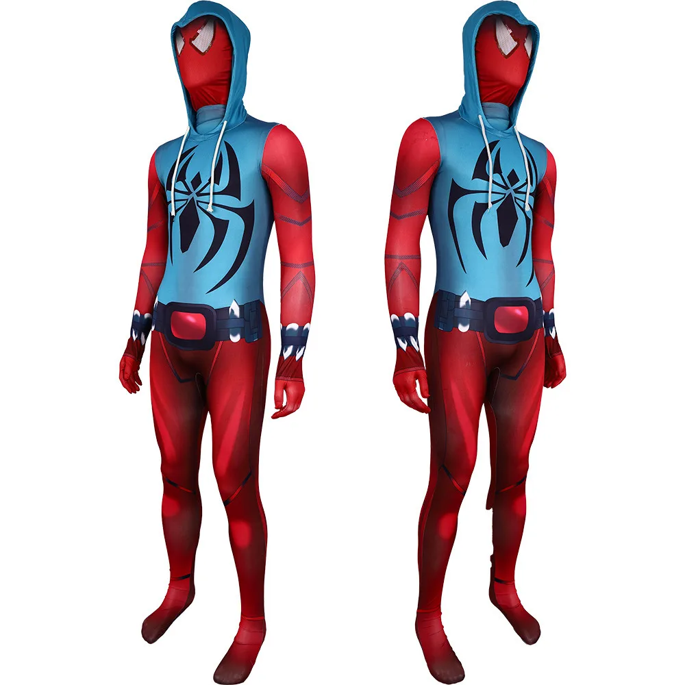 Movie Spider-Man: Across The Spider-Verse Halloween Cosplay Costume Adult Children Jumpsuits Tight Clothing Scarlet Spider Set