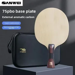 SANWEI Original SUPER 75 PBO Carbon Table Tennis Blade with Premium Racket Case Golden 75 PRO GOLD Ping Pong Bat Paddle